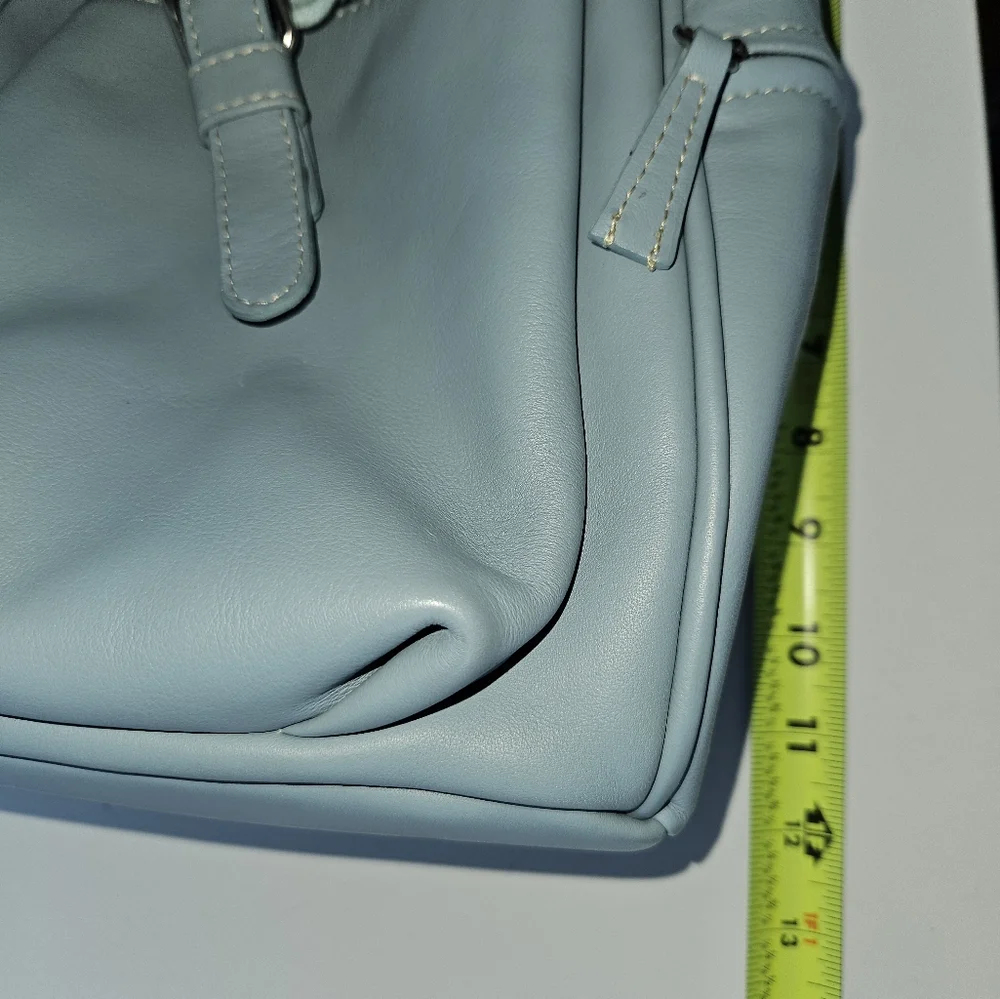 Gianvito Rossi Powder Blue Leather Backpack with Buckle Flap